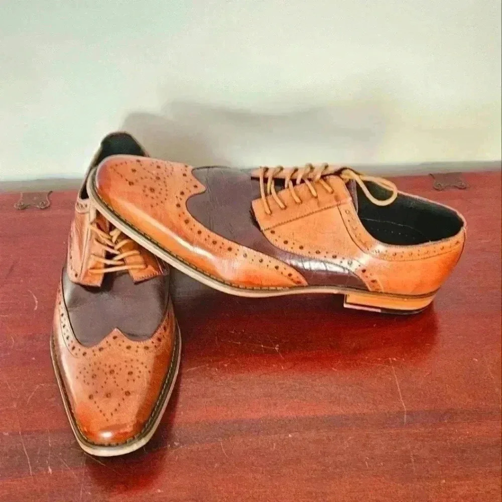 Stacy Adam’s Tinsley Wingtop Lace Up Oxford Tan/Brown Size:11.5